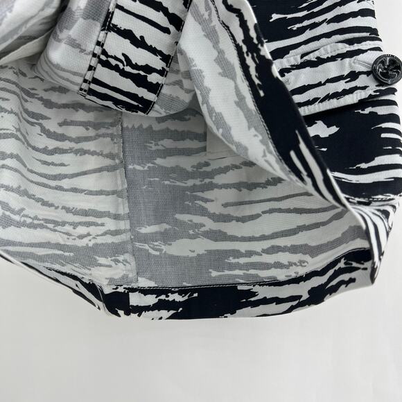 Armani Exchange (0) Black White Zebra Cargo Pocket Mini Skirt Wrap Button Up - Picture 6 of 8
